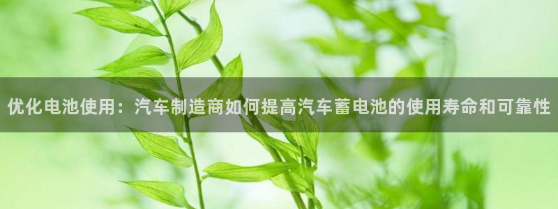 优发国际官网入口app下载：优化电池使用：汽车制造商如何提高汽车蓄电池的使用寿命和可靠性